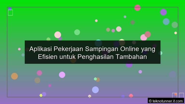 grafik Aplikasi Pekerjaan Sampingan Online yang Efisien untuk Penghasilan Tambahan